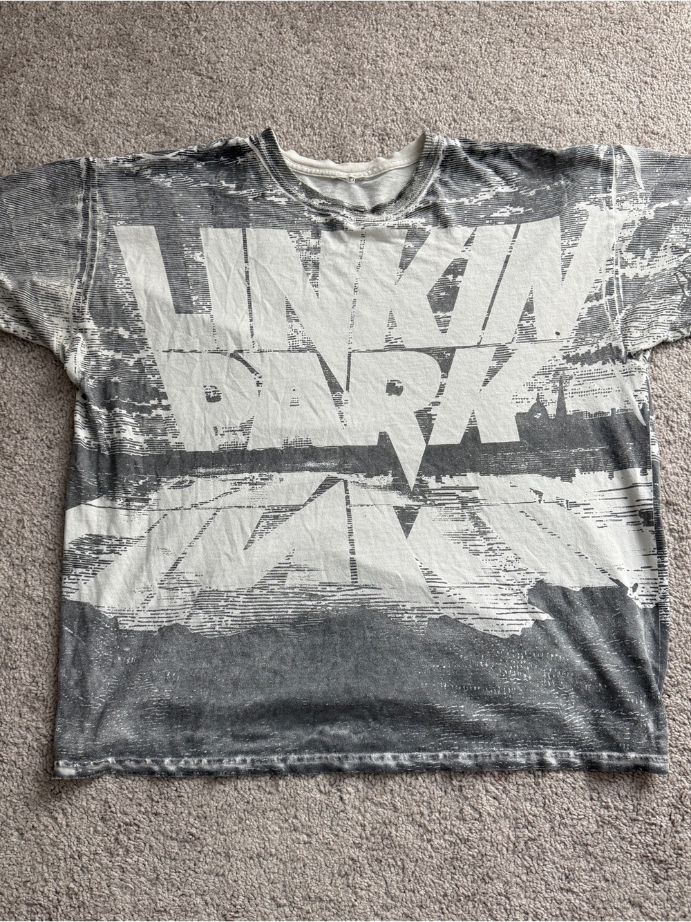 Linkin Park All Over Print AOP Distressed Y2K Band T Shirt 25x27 XL